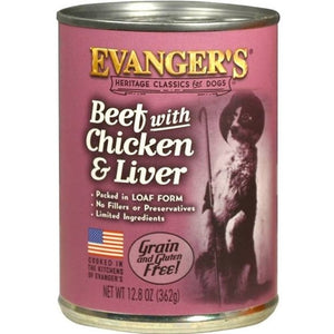 Evangers All Natural Classic Beef with Chicken and Liver Canned Dog Food