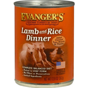 Evangers All Natural Classic Lamb and Rice Dinner Canned Dog Food