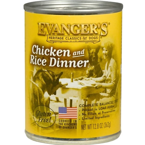 Evangers All Natural Classic Chicken and Rice Dinner Canned Dog Food