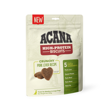 Load image into Gallery viewer, ACANA High Protein Crunchy Pork Liver Recipe Biscuits for Dogs - 9 oz. bag