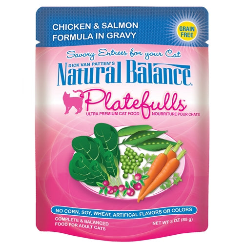 Natural Balance Platefulls Cat Pouches Chicken and Salmon Formula in Gravy