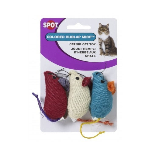 Ethical Pets Colored Burlap Mice Cat Toys