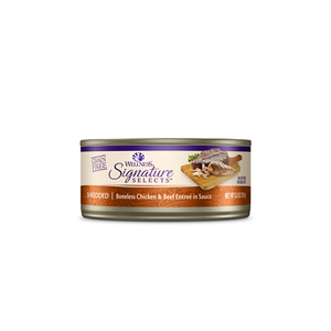 Wellness Signature Select Shredded White Meat Chicken & Beef Entree in Sauce Canned Cat Food