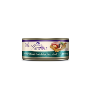 Wellness Signature Select Flaked Skipjack Tuna with Shrimp Entree in Broth Canned Cat Food