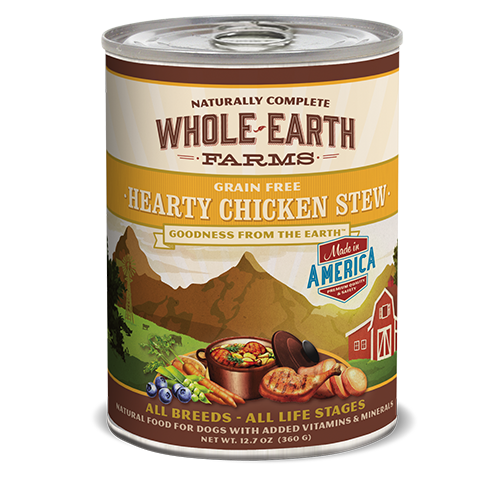 Whole Earth Farms Grain Free Hearty Chicken Stew Formula Dog Cans