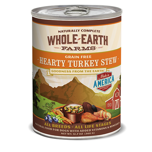 Whole Earth Farms Grain Free Hearty Turkey Stew Formula Dog Cans