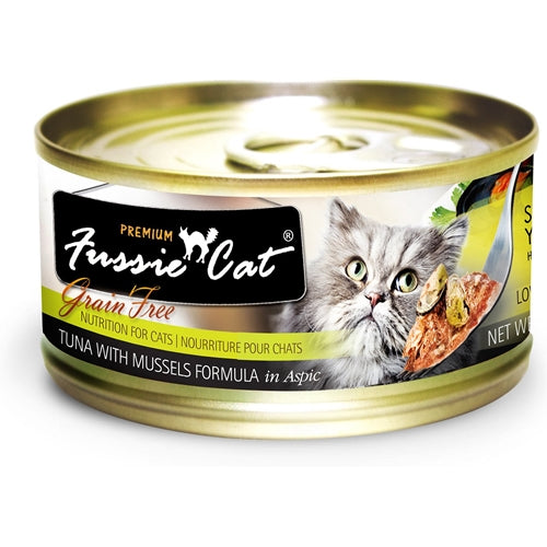Fussie Cat Premium Grain Free Tuna and Mussels in Aspic Canned Cat Food