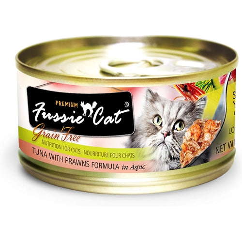Fussie Cat Premium Grain Free Tuna with Prawns in Aspic Canned Cat Food