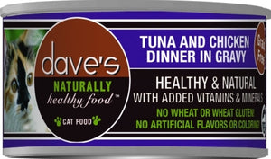 Dave’s Naturally Healthy Grain Free Cat Food Tuna & Chicken Dinner in Gravy