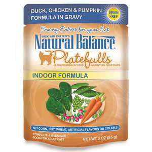 Natural Balance Platefulls Indoor Duck, Chicken & Pumpkin Formula In Gravy Cat Food