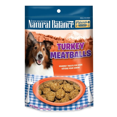 Natural Balance Delectable Delights Turkey Meatballs Dog Treats