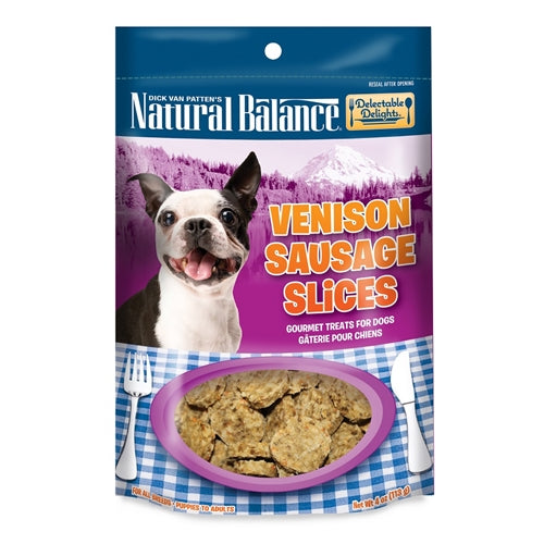 Natural Balance Delectable Delights Venison Sausage Slices Dog Treats