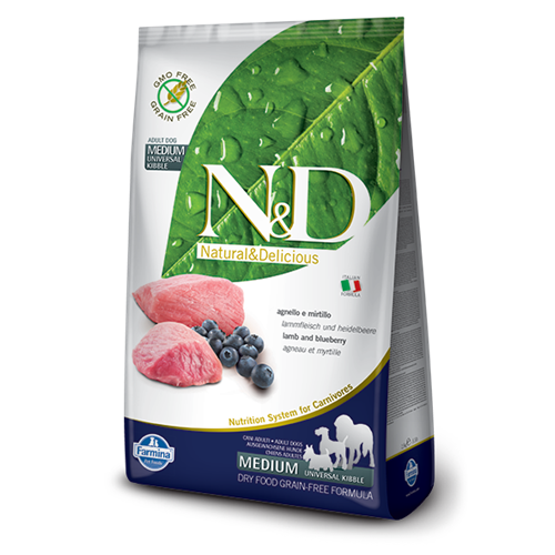 Farmina N&D Grain Free Lamb and Blueberry Adult Dry Dog Food