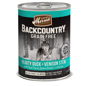 Merrick Grain Free Backcountry Hearty Duck and Venison Stew Canned Dog Food