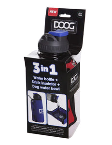 DOOG 3 in 1 Blue Water Bottle & Bowl