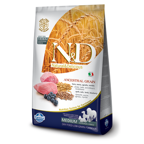 Farmina N&D Low Grain Wild Medium Adult Lamb & Blueberry Dry Dog Food