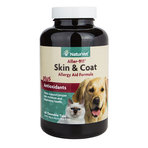 NaturVet Aller-911 Skin and Coat Tabs for Dogs and Cats