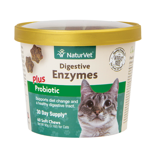 NaturVet Digestive Enzymes Plus Probiotic Cat Soft Chews