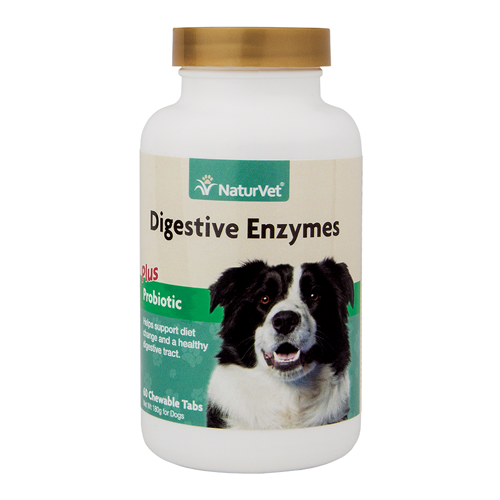 NaturVet Digestive Enzymes Plus Probiotic Tabs for Dogs