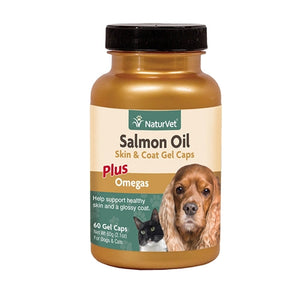 NaturVet Salmon Oil Gel Caps for Dogs and Cats