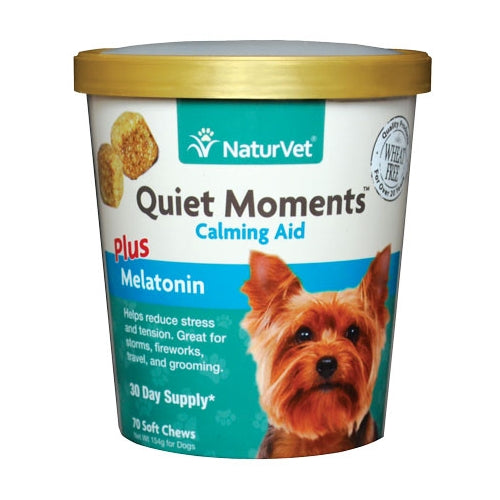 NaturVet Quiet Moments Plus Melatonin Soft Chew for Dogs
