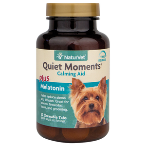 NaturVet Quiet Moments Calming Aid Plus Melatonin Tabs