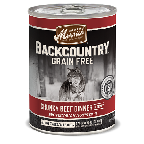 Merrick Grain Free Backcountry Chunky Beef Canned Dog Food