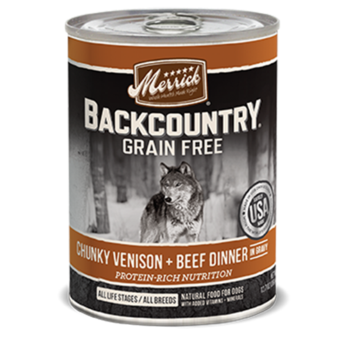 Merrick Grain Free Backcountry Chunky Venison and Beef Canned Dog Food