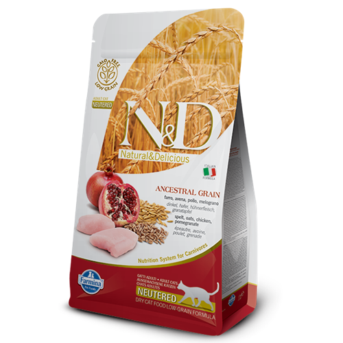 Farmina Natural & Delicious Chicken & Pomegranate Neutured Low Grain Formula Dry Cat Food