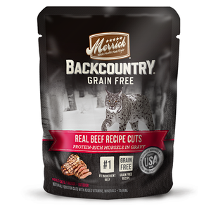 Merrick grain-free Backcountry Real Beef Recipe Cuts Wet Cat Food