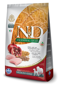 Farmina Natural & Delicious Ancestral Grain Chicken & Pomegranate Adult Medium & Maxi Dog Food