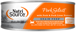 Nutrisource Grain Free Pork Select Canned Cat Formula
