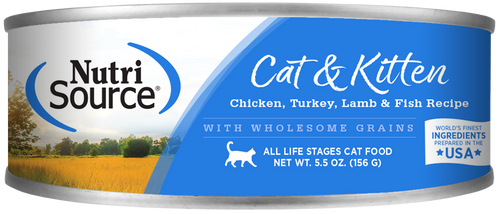 Nutrisource Chicken, Turkey, Lamb & Fish Canned Cat and Kitten Formula