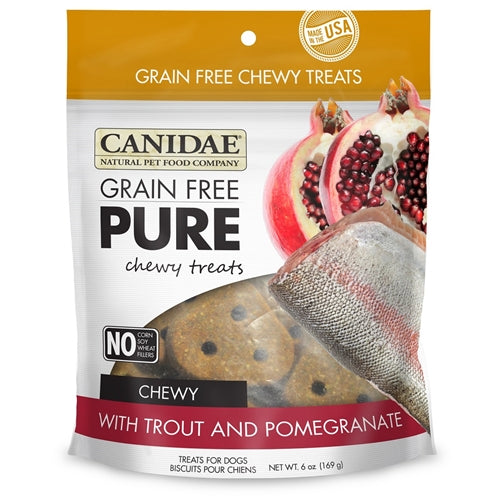 CANIDAE Grain Free pure Chewy Trout & Pomegranate treats for Dogs