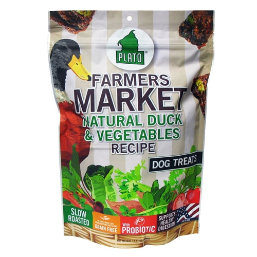 Plato Dog Treat Farmers Market Duck and Veggie Strips