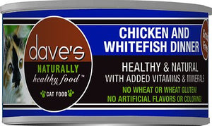 Dave’s Naturally Healthy Grain Free Canned Cat Food Chicken & Whitefish Dinner
