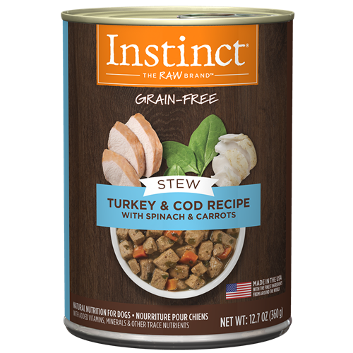 Instinct Stews Turkey & Cod Recipe with Spinach & Carrots Dog Food