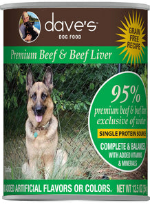 Dave’s 95% Premium Meats™ Canned Dog Food—Beef and Beef Liver