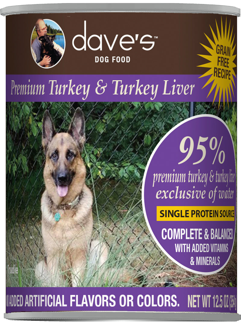 Dave’s 95% Premium Meats™ Canned Dog Food—Turkey & Turkey Liver