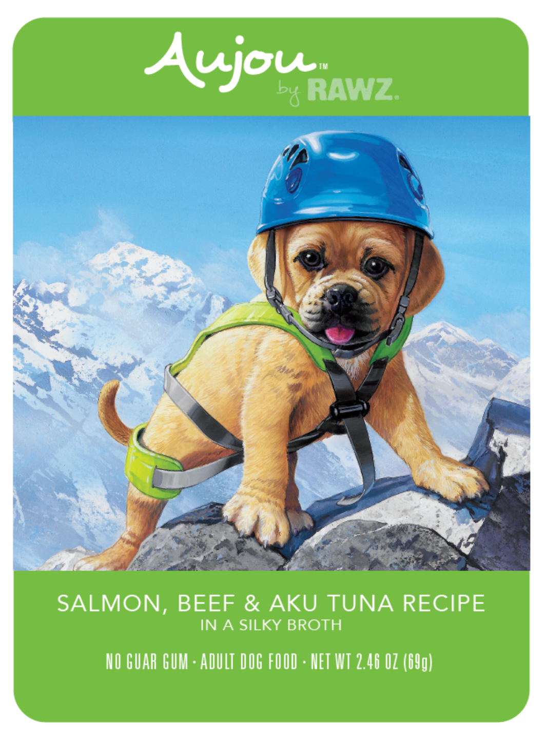 RAWZ Aujou Salmon, Beef & Aku Tuna Single Dog Pouch