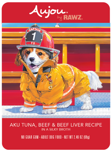 RAWZ Aujou Aku Tuna, Beef & Beef Liver Single Dog Pouch