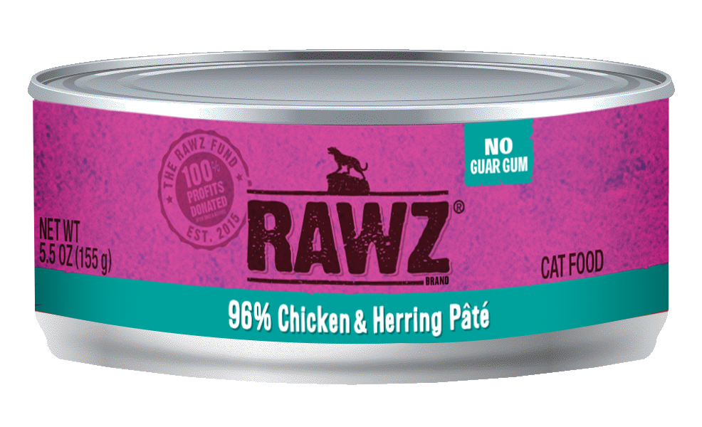 RAWZ 96% Chicken & Herring Pate Canned Food for Cats