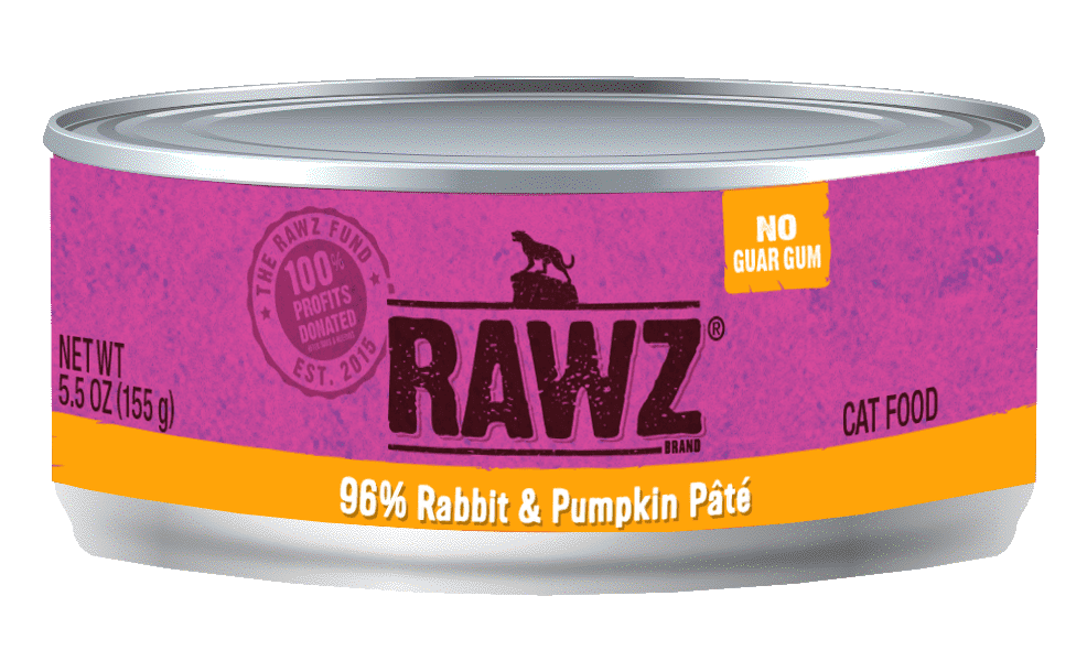 RAWZ 96% Rabbit & Pumpkin Single Can Cat Food