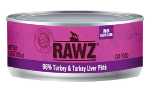 RAWZ 96% Turkey & Turkey Liver Single Can Cat Food