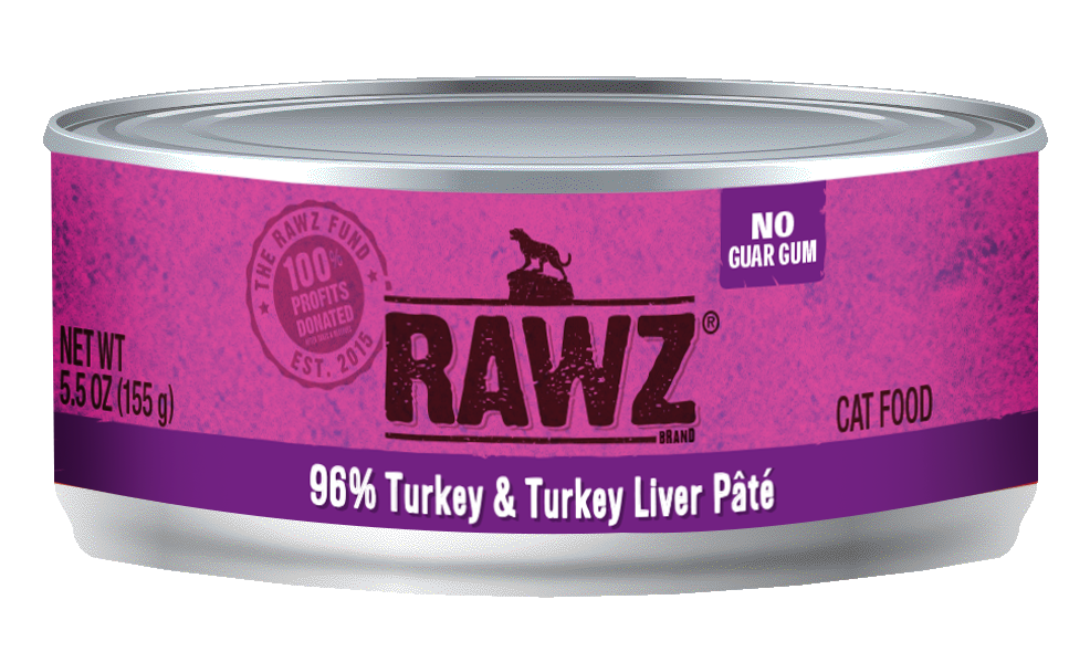 RAWZ 96% Turkey & Turkey Liver Single Can Cat Food