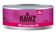 Load image into Gallery viewer, RAWZ 96% Turkey and Salmon Pate Canned Food for Cats