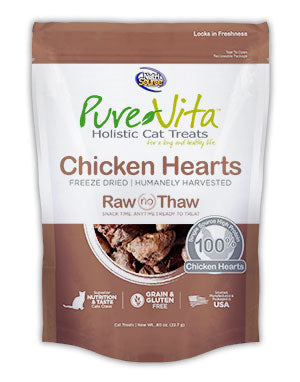 PureVita Freeze Dried Chicken Hearts Cat Treats