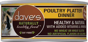 Dave’s Naturally Healthy Grain Free Canned Cat Food Poultry Platter Dinner