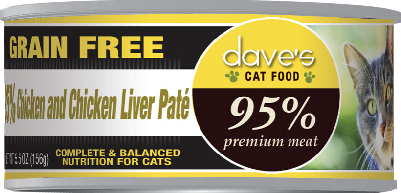 Dave’s 95% Premium Meat – Chicken & Chicken Liver Paté Canned Cat Food