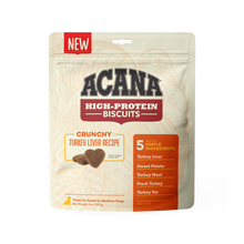 Load image into Gallery viewer, ACANA High Protein Crunchy Turkey Liver Recipe Biscuits for Dogs - 9 oz. bag